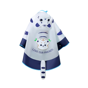 Detský EVA nepremokavý plášť-pončo v štýle plášte, s priestorom na batoh