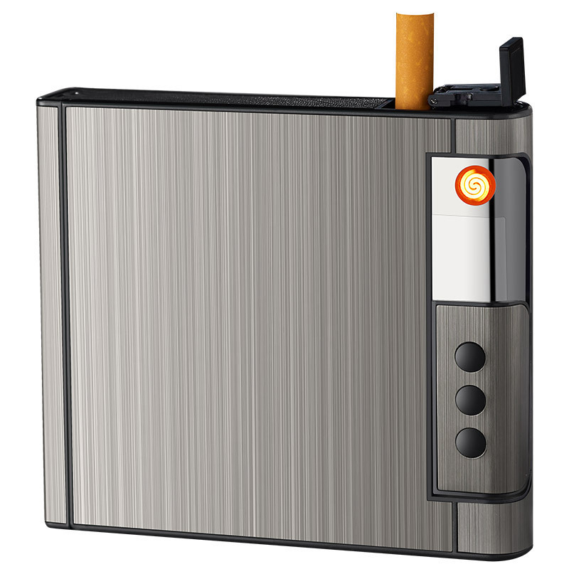 Hliníková USB dobíjateľná zapaľovač s integrovaným puzdrom, opakovane použiteľný, možnosť tlače loga, štýl svetlý luxus – Water Ice, balenie 100 kusov