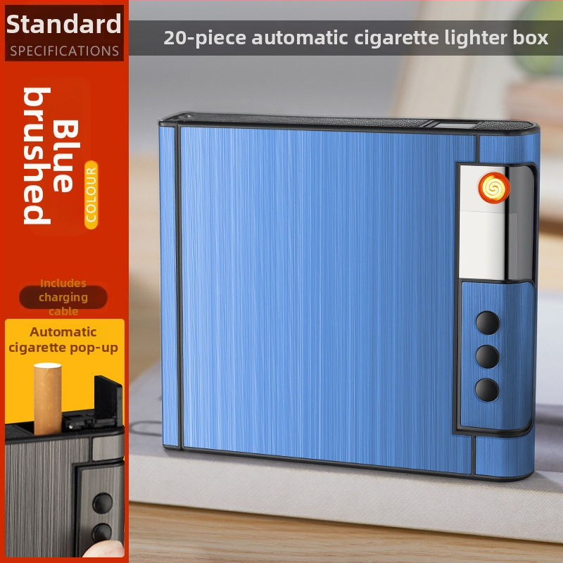 Hliníková USB dobíjateľná zapaľovač s integrovaným puzdrom, opakovane použiteľný, možnosť tlače loga, štýl svetlý luxus – Water Ice, balenie 100 kusov