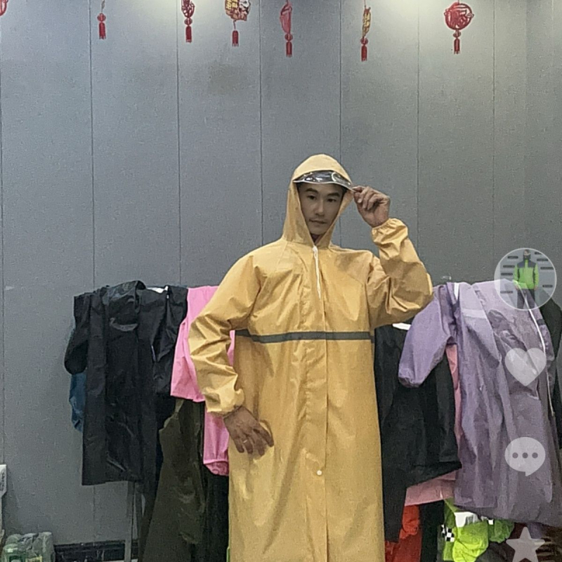 Dažďový kabát na motorku a bicykel – prenosný, predĺžený dlhý model, PVC tkanina s PU vodotesnou vrstvou, pre 1 dospelého