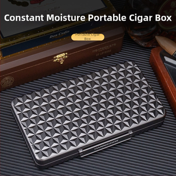 Humidor na cigary z leteckého hliníka, sada 5 dielov, ultra tenký 3 cm, vodeodolný, prenosný