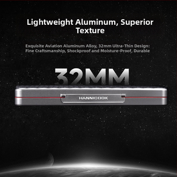 Humidor na cigary z leteckého hliníka, sada 5 dielov, ultra tenký 3 cm, vodeodolný, prenosný