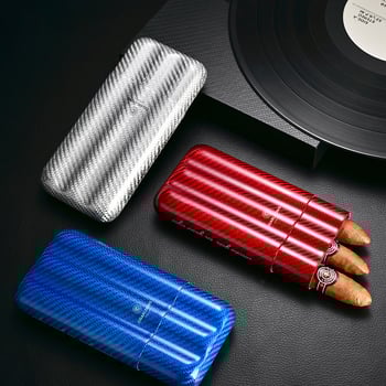 CIGARLOONG Karbónové vlákna obal na cigáre s vlhčovacím trubičkou, prenášateľný ultra ľahký, ochranné puzdro s kľúčenkou