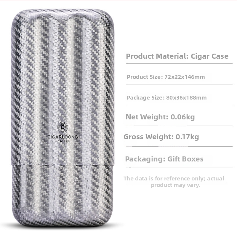 CIGARLOONG Karbónové vlákna obal na cigáre s vlhčovacím trubičkou, prenášateľný ultra ľahký, ochranné puzdro s kľúčenkou