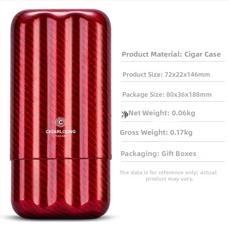 CIGARLOONG Karbónové vlákna obal na cigáre s vlhčovacím trubičkou, prenášateľný ultra ľahký, ochranné puzdro s kľúčenkou