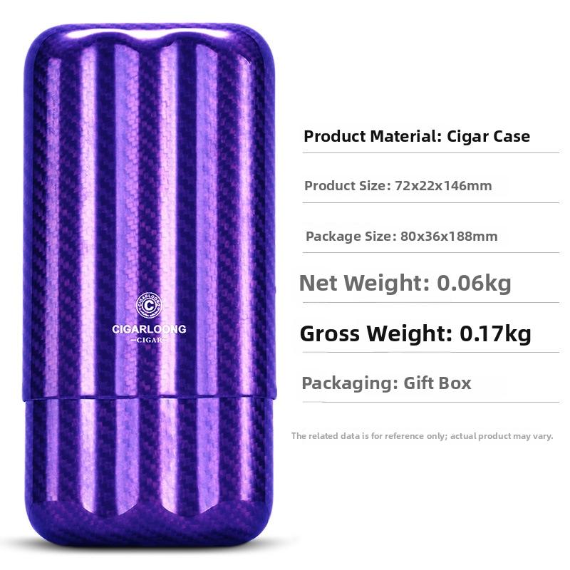 CIGARLOONG Karbónové vlákna obal na cigáre s vlhčovacím trubičkou, prenášateľný ultra ľahký, ochranné puzdro s kľúčenkou