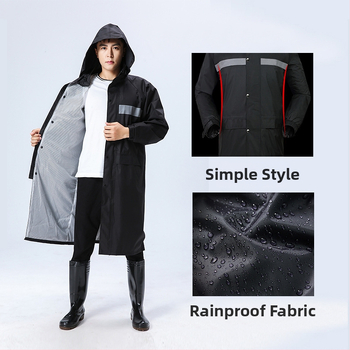 Yanli reflexný dážďový plášť pre elektrické vozidlá a motocykle, hrubý a predĺžený, úplné pokrytie tela, tkanina Pongee s PVC vodotesnou vrstvou