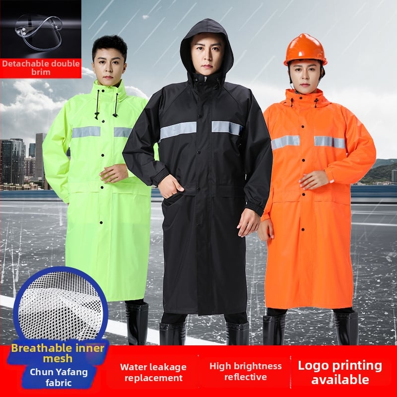 Yanli reflexný dážďový plášť pre elektrické vozidlá a motocykle, hrubý a predĺžený, úplné pokrytie tela, tkanina Pongee s PVC vodotesnou vrstvou