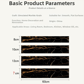 Samolepiaca nálepka na stenu – samolepiaca líšta pod stenu, PET materiál, moderný minimalistický štýl, vhodné do obývačky, spálne, pracovne, kuchyne a kúpeľne.