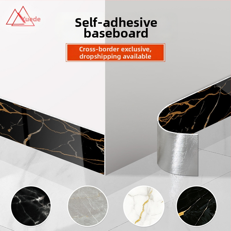 Samolepiaca nálepka na stenu – samolepiaca líšta pod stenu, PET materiál, moderný minimalistický štýl, vhodné do obývačky, spálne, pracovne, kuchyne a kúpeľne.