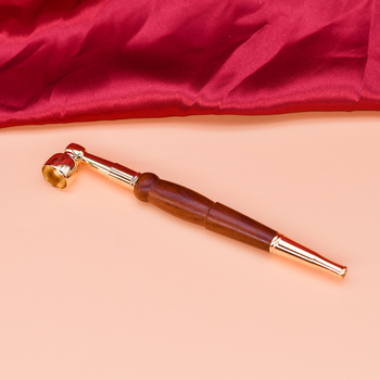 Pipa z ružového dreva so tromi funkciami, mosadzová miska, filter a prenosná taštička na suchý tabak