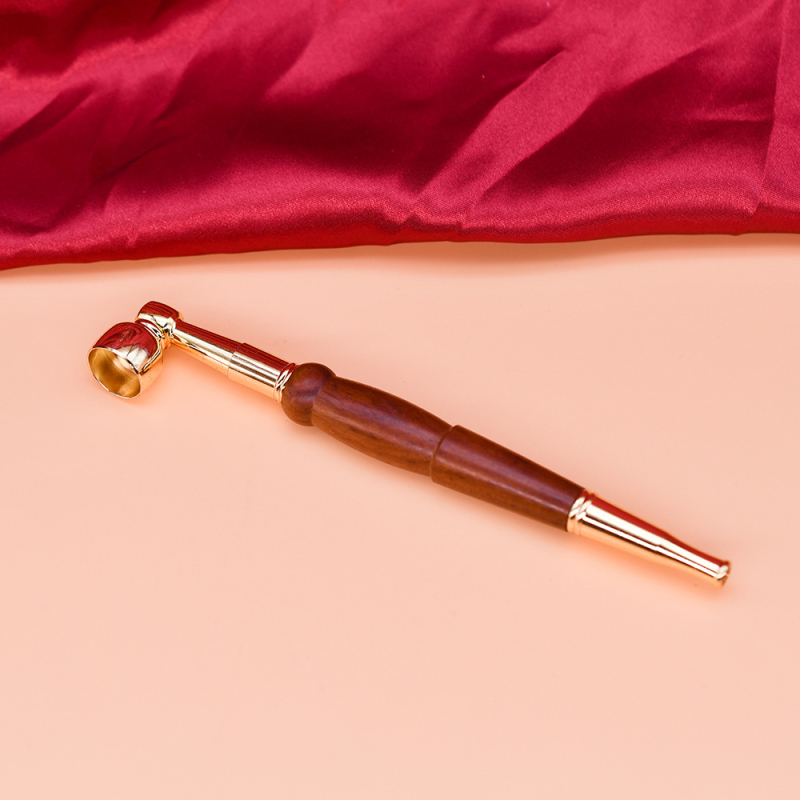 Pipa z ružového dreva so tromi funkciami, mosadzová miska, filter a prenosná taštička na suchý tabak