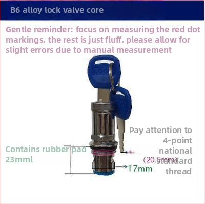Blue Dragon jadro ventilu kuchynského kohútika so zámkom na horúcu a studenú vodu a kľúčovou rúčkou, model 432665423113233, materiál 1