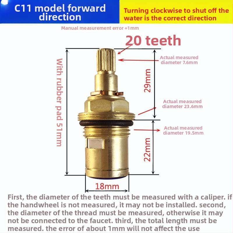 Blue Dragon jadro ventilu kuchynského kohútika so zámkom na horúcu a studenú vodu a kľúčovou rúčkou, model 432665423113233, materiál 1