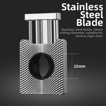 Zastrihávač cigár, kovové V‑tvarné pružinové čepele, prenosný, ručne vyrobený, značka HONEST