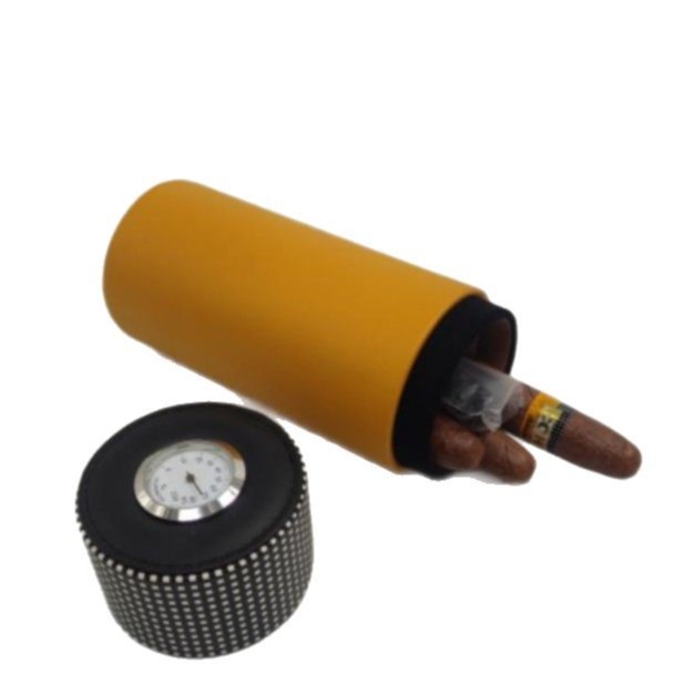 Cylindrická škatuľka na cigarety – PU a cérové drevo, veľká kapacita, prenosná a vlhkostiodolná, ručná výroba, prispôsobiteľná