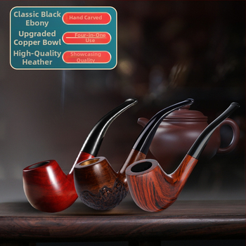 Zobo fajka zo santalového dreva s filtrom – suchá fajka s štyrmi použitím, tradičný štýl