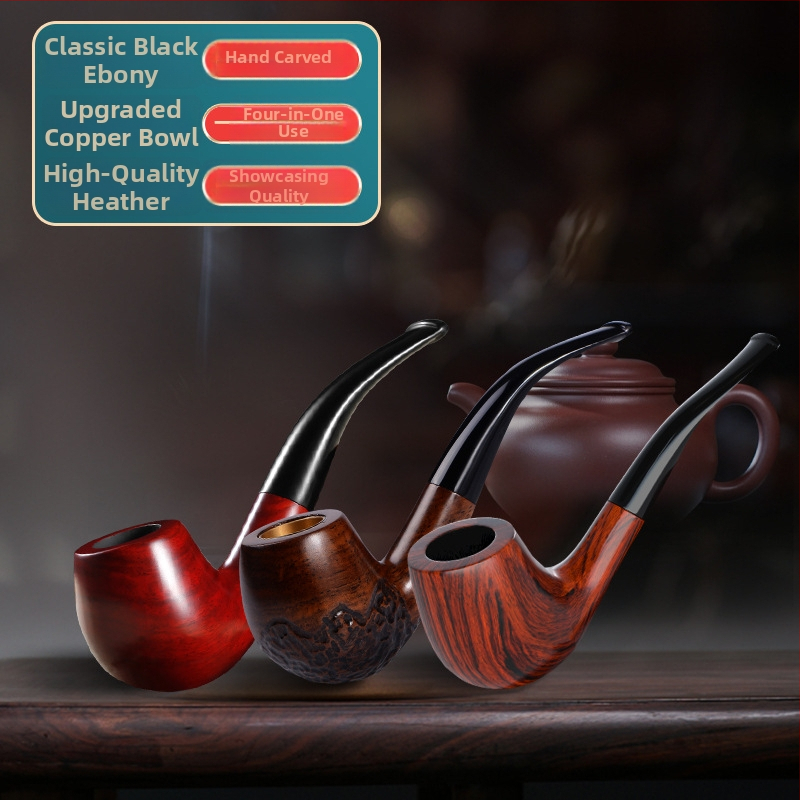 Zobo fajka zo santalového dreva s filtrom – suchá fajka s štyrmi použitím, tradičný štýl