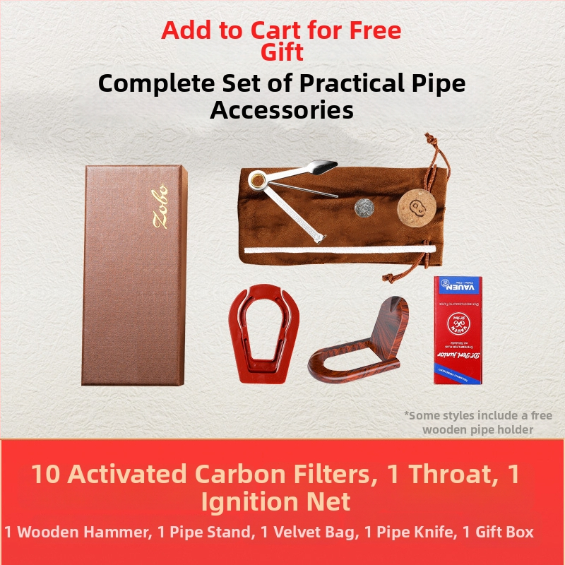 Zobo fajka zo santalového dreva s filtrom – suchá fajka s štyrmi použitím, tradičný štýl