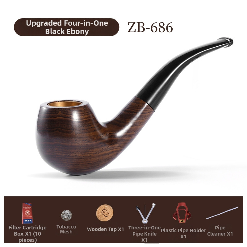 Zobo fajka zo santalového dreva s filtrom – suchá fajka s štyrmi použitím, tradičný štýl