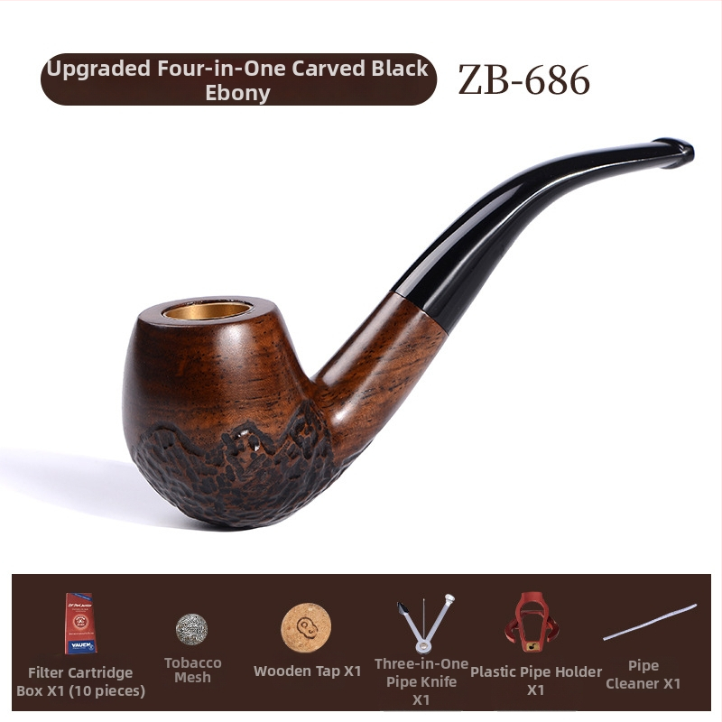 Zobo fajka zo santalového dreva s filtrom – suchá fajka s štyrmi použitím, tradičný štýl