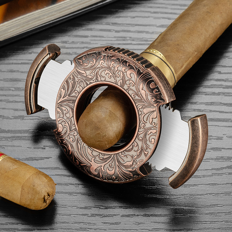 Cigarloong zastrihávač na cigare – nerezová oceľ, prenosný, veľký priemer, dizajn plochého otvoru