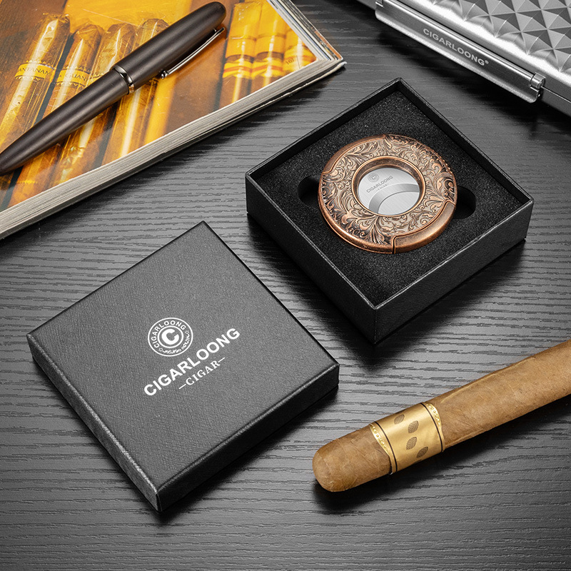 Cigarloong zastrihávač na cigare – nerezová oceľ, prenosný, veľký priemer, dizajn plochého otvoru