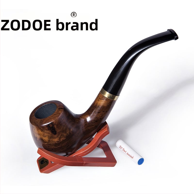 Fajka zo santalového dreva — ručne vyrobená, retro vyrezávaná, zakrivená, prenosná, súprava na ručné balenie tabaku