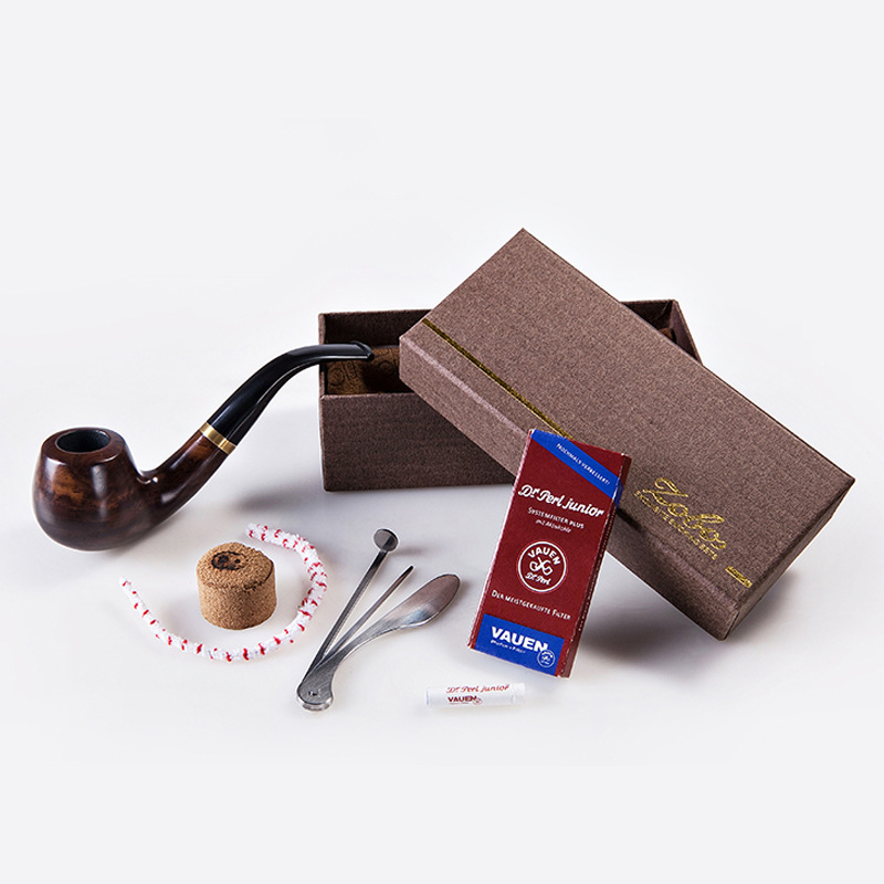Fajka zo santalového dreva — ručne vyrobená, retro vyrezávaná, zakrivená, prenosná, súprava na ručné balenie tabaku