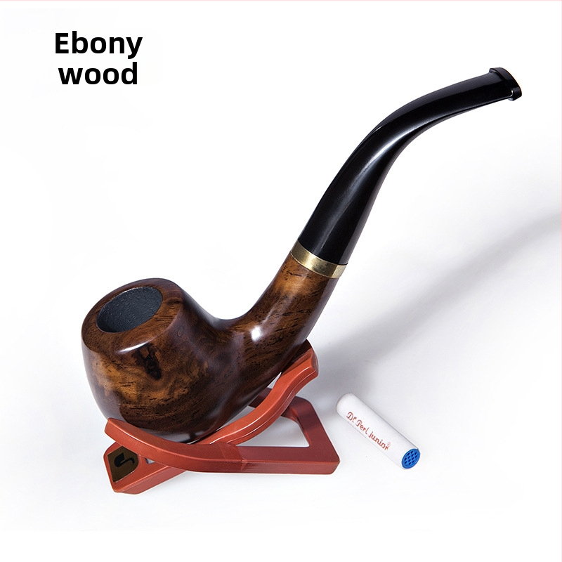 Fajka zo santalového dreva — ručne vyrobená, retro vyrezávaná, zakrivená, prenosná, súprava na ručné balenie tabaku
