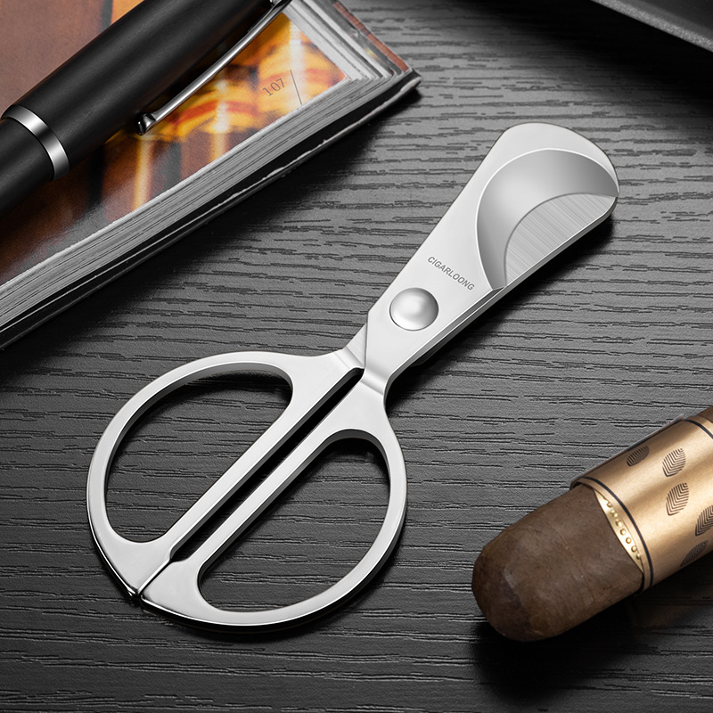 Nožnice na cigare Cigarloong, nehrdzavejúca oceľ, lesklý brúsený povrch, model CE-25D1
