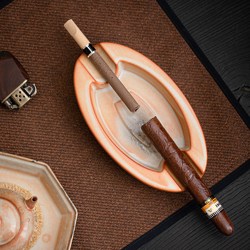 Porcelánový popolník na cigary – Kangli Ceramics, Pôvod Dehua, Čínske štýl, Potlač loga