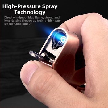 Vetruodolný kovový zapalovač s kľúčenkou, butánové palivo, tlač loga k dispozícii