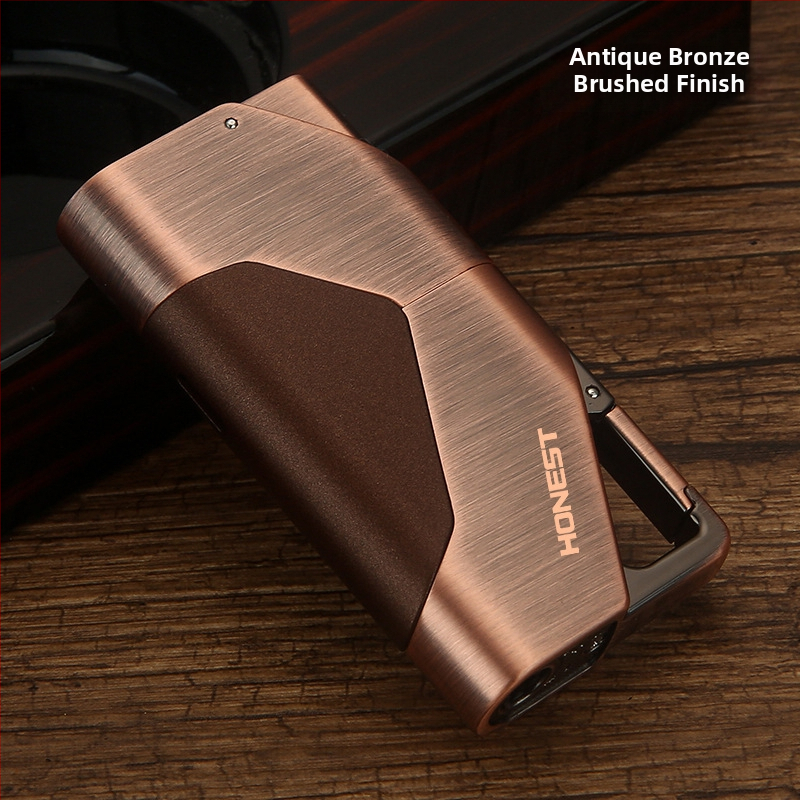 Vetruodolný kovový zapalovač s kľúčenkou, butánové palivo, tlač loga k dispozícii