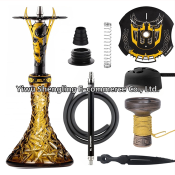 Nerezová oceľová súprava na vodnú fajku, model 008, krabica 10 kusov, štýl ľahký luxus