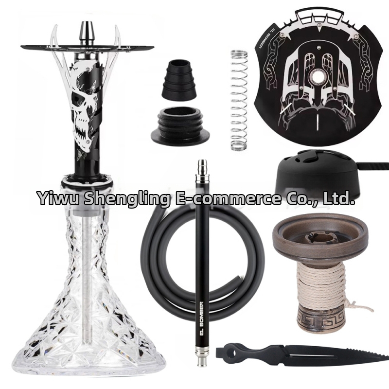 Nerezová oceľová súprava na vodnú fajku, model 008, krabica 10 kusov, štýl ľahký luxus