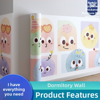 Samolepiace vodotesné PVC obklady na stenu do obývačky s detskou kreslenou dekoráciou, moderný minimalistický štýl