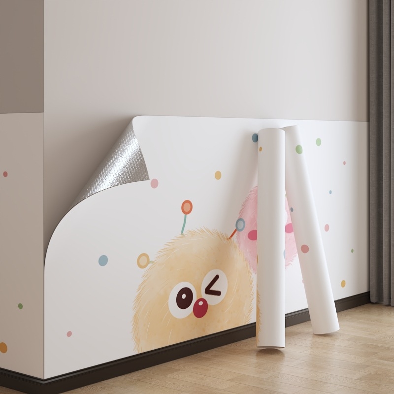 Samolepiace vodotesné PVC obklady na stenu do obývačky s detskou kreslenou dekoráciou, moderný minimalistický štýl