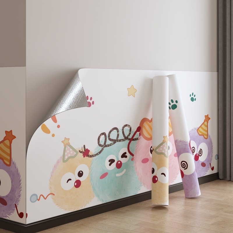 Samolepiace vodotesné PVC obklady na stenu do obývačky s detskou kreslenou dekoráciou, moderný minimalistický štýl