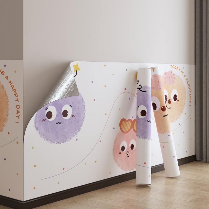 Samolepiace vodotesné PVC obklady na stenu do obývačky s detskou kreslenou dekoráciou, moderný minimalistický štýl