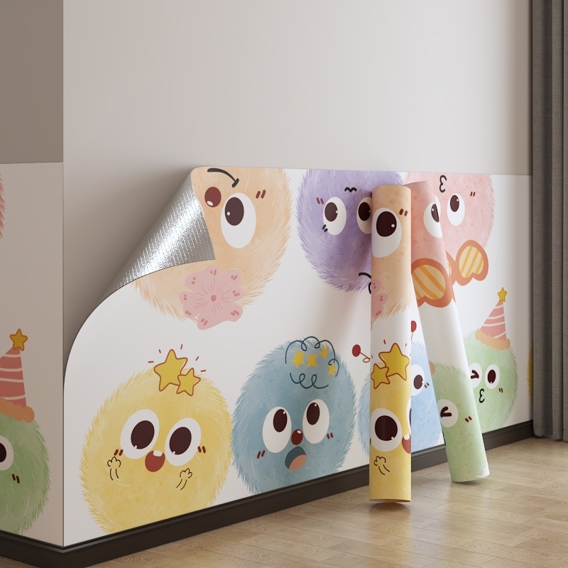 Samolepiace vodotesné PVC obklady na stenu do obývačky s detskou kreslenou dekoráciou, moderný minimalistický štýl