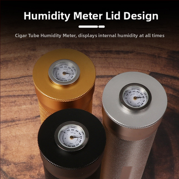 Zvlhčovač cigár s vlhkomerom, balenie 3-4 kusov, uzavreté a udržiava vlhkosť, prenosná kovová trubka