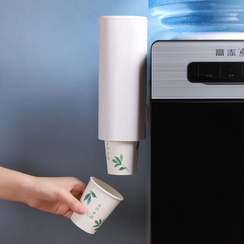 Safabaid ABS Nástenný Držiak Pohárov s Vekom Pre Jednorazové Poháre, Vakuové Upevnenie, 1 Vrstva, Kuchynské Uloženie