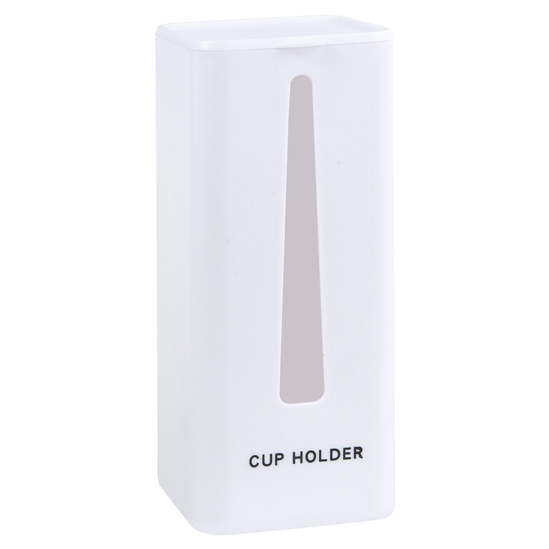 Safabaid ABS Nástenný Držiak Pohárov s Vekom Pre Jednorazové Poháre, Vakuové Upevnenie, 1 Vrstva, Kuchynské Uloženie