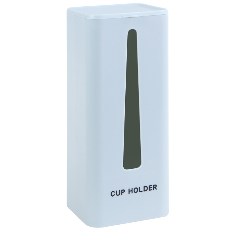 Safabaid ABS Nástenný Držiak Pohárov s Vekom Pre Jednorazové Poháre, Vakuové Upevnenie, 1 Vrstva, Kuchynské Uloženie