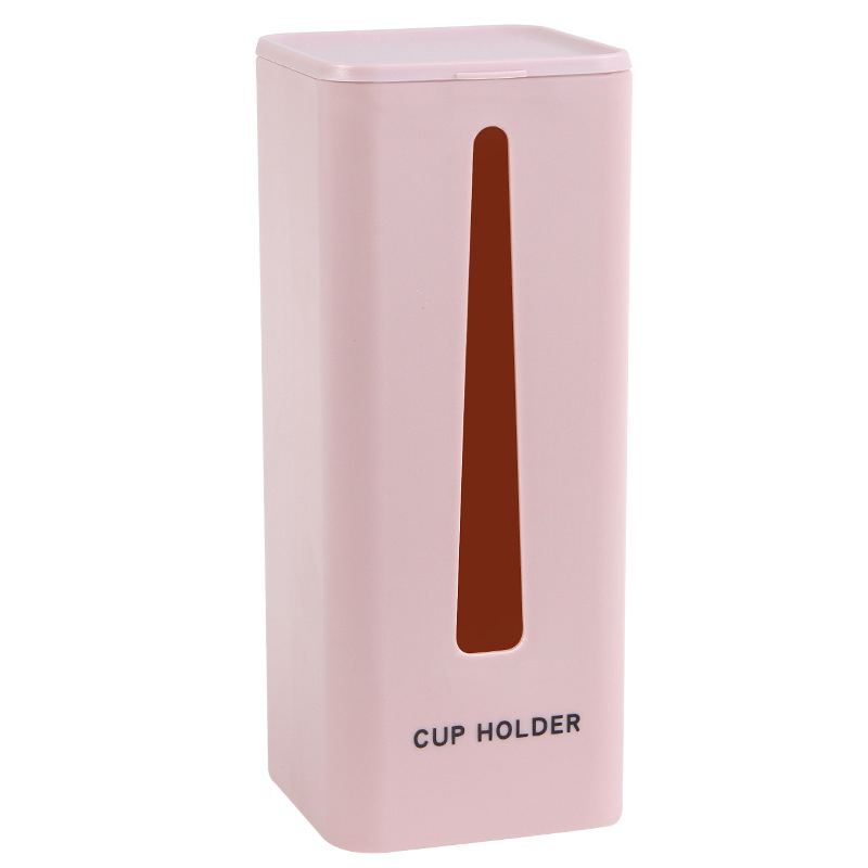 Safabaid ABS Nástenný Držiak Pohárov s Vekom Pre Jednorazové Poháre, Vakuové Upevnenie, 1 Vrstva, Kuchynské Uloženie