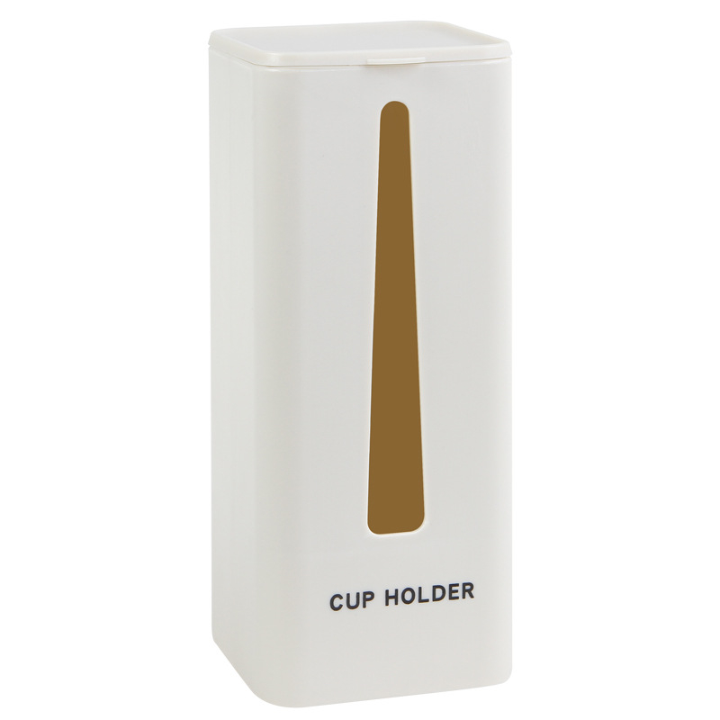 Safabaid ABS Nástenný Držiak Pohárov s Vekom Pre Jednorazové Poháre, Vakuové Upevnenie, 1 Vrstva, Kuchynské Uloženie