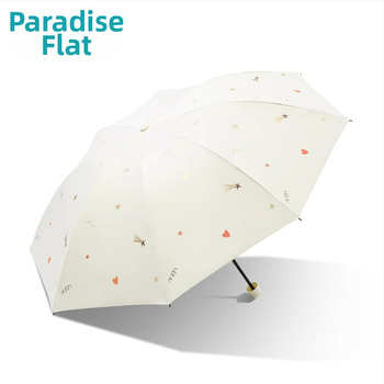 Paradise Umbrella - UV ochrana UPF50+, dvojitá konštrukcia, trojité zloženie ručne otvorenie/zatvorenie, 7 oceľových rebier, hmotnosť 310 g, vhodná na slnko aj dážď