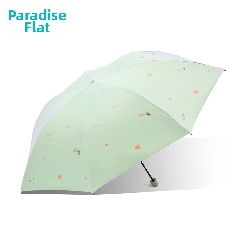 Paradise Umbrella - UV ochrana UPF50+, dvojitá konštrukcia, trojité zloženie ručne otvorenie/zatvorenie, 7 oceľových rebier, hmotnosť 310 g, vhodná na slnko aj dážď