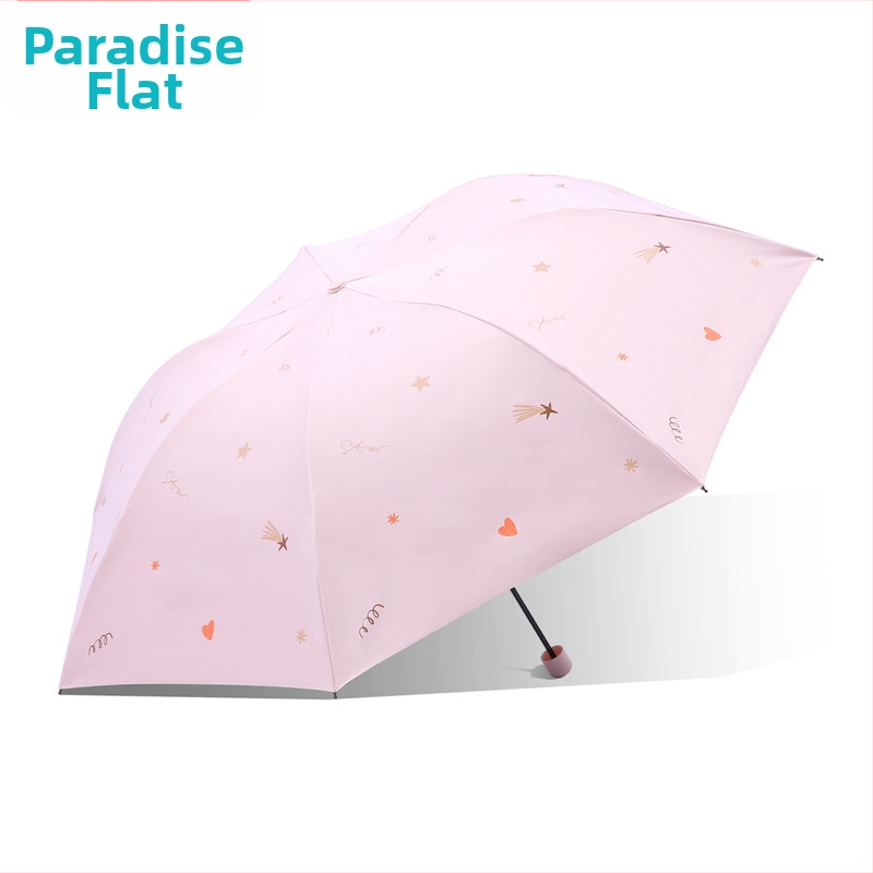 Paradise Umbrella - UV ochrana UPF50+, dvojitá konštrukcia, trojité zloženie ručne otvorenie/zatvorenie, 7 oceľových rebier, hmotnosť 310 g, vhodná na slnko aj dážď